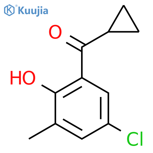 4-Chloro-2-cyclopropanecarbonyl-6-methylphenol structure