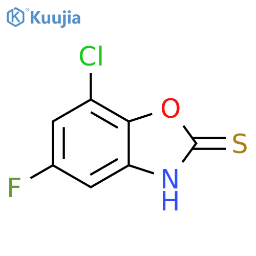 7-chloro-5-fluoro-1,3-benzoxazole-2-thiol structure