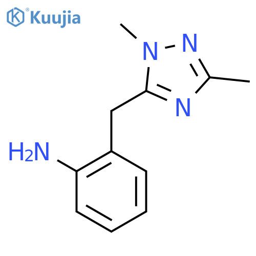 2-(dimethyl-1H-1,2,4-triazol-5-yl)methylaniline structure