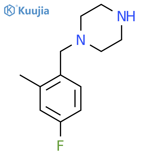 1-(4-fluoro-2-methylphenyl)methylpiperazine structure