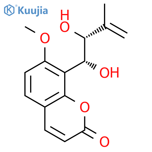 2H-1-Benzopyran-2-one,8-(1,2-dihydroxy-3-methyl-3-butenyl)-7-methoxy-, [R-(R*,R*)]- (9CI) structure
