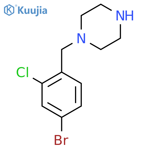 1-(4-bromo-2-chlorophenyl)methylpiperazine structure