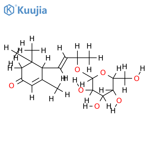 (+)-3-oxo-alpha-ionyl-O-beta-D-glucopyranoside structure