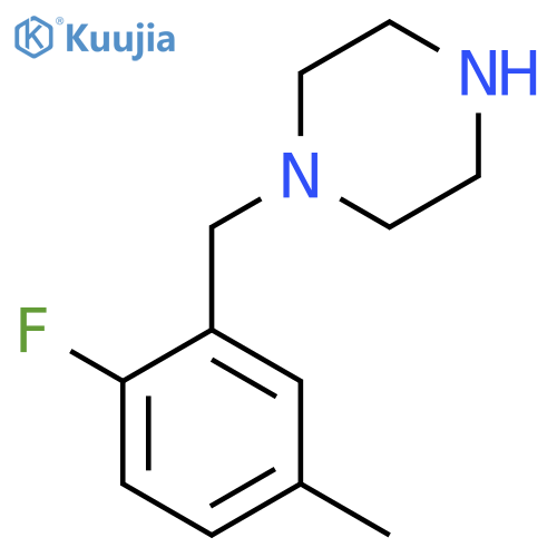 1-(2-fluoro-5-methylphenyl)methylpiperazine structure