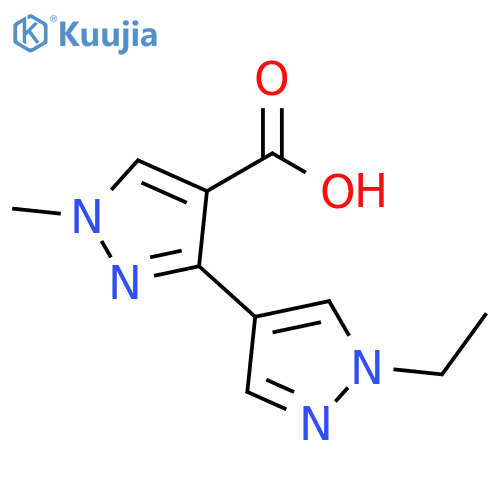 3-(1-ethyl-1H-pyrazol-4-yl)-1-methyl-1H-pyrazole-4-carboxylic acid structure