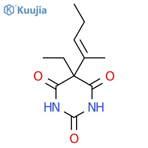 2,4,6(1H,3H,5H)-Pyrimidinetrione,5-ethyl-5-(1-methyl-1-buten-1-yl)- structure
