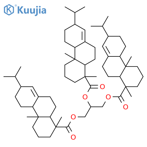 1-Phenanthrenecarboxylicacid,1,2,3,4,4a,4b,5,6,7,9,10,10a-dodecahydro-1,4a-dimethyl-7-(1-methylethyl)-,1,1',1''-(1,2,3-propanetriyl) ester, (1R,1'R,1''R,4aR,4'aR,4''aR,4bR,4'bR,4''bR,10aR,10'aR,10''aR)- structure