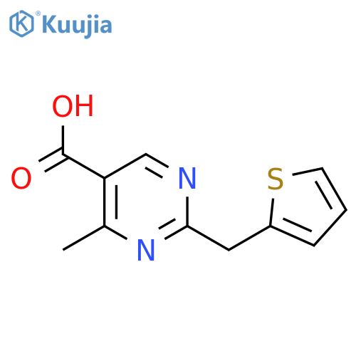 4-Methyl-2-(thiophen-2-ylmethyl)pyrimidine-5-carboxylic acid structure