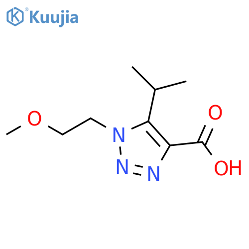 1-(2-methoxyethyl)-5-(propan-2-yl)-1H-1,2,3-triazole-4-carboxylic acid structure