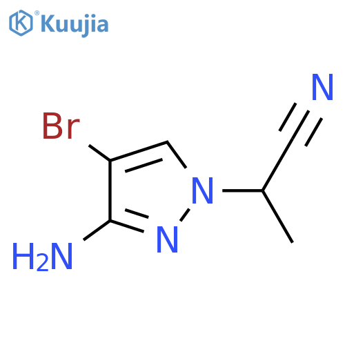 2-(3-amino-4-bromo-1H-pyrazol-1-yl)propanenitrile structure