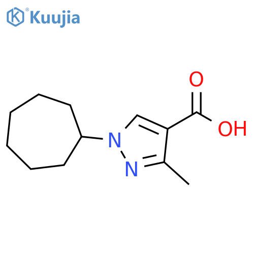 1-cycloheptyl-3-methyl-1H-pyrazole-4-carboxylic acid structure
