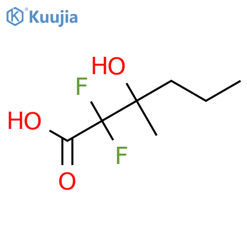 2,2-difluoro-3-hydroxy-3-methylhexanoic acid structure