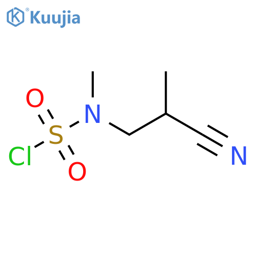 3-(chlorosulfonyl)(methyl)amino-2-methylpropanenitrile structure