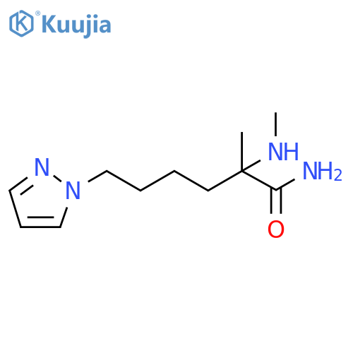 2-methyl-2-(methylamino)-6-(1H-pyrazol-1-yl)hexanamide structure