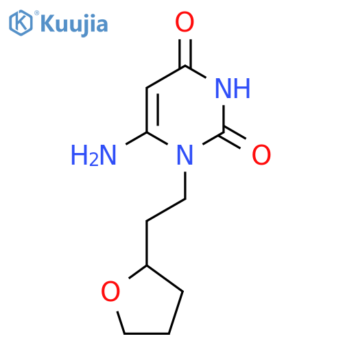 6-amino-1-(2-tetrahydrofuran-2-ylethyl)pyrimidine-2,4-dione structure
