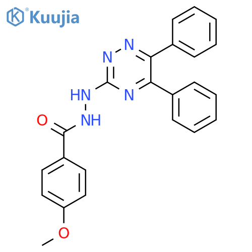 Benzoic acid, 4-methoxy-, 2-(5,6-diphenyl-1,2,4-triazin-3-yl)hydrazide structure