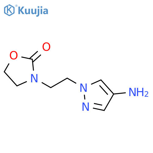 3-2-(4-amino-1H-pyrazol-1-yl)ethyl-1,3-oxazolidin-2-one structure