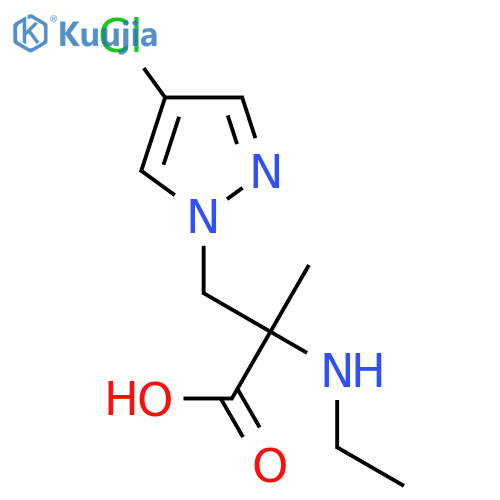 3-(4-chloro-1H-pyrazol-1-yl)-2-(ethylamino)-2-methylpropanoic acid structure