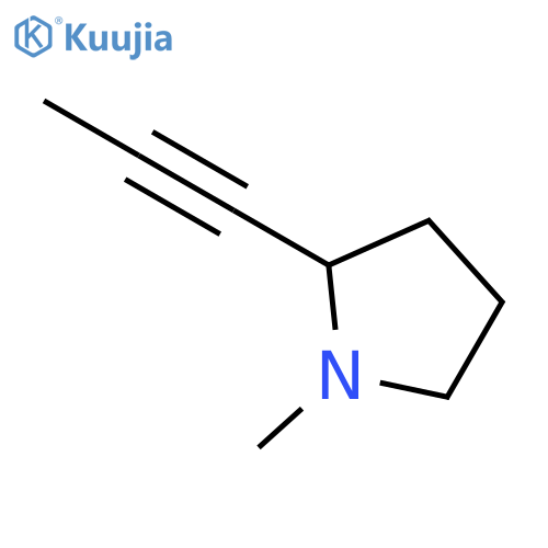Pyrrolidine, 1-methyl-2-(1-propynyl)- (9CI) structure