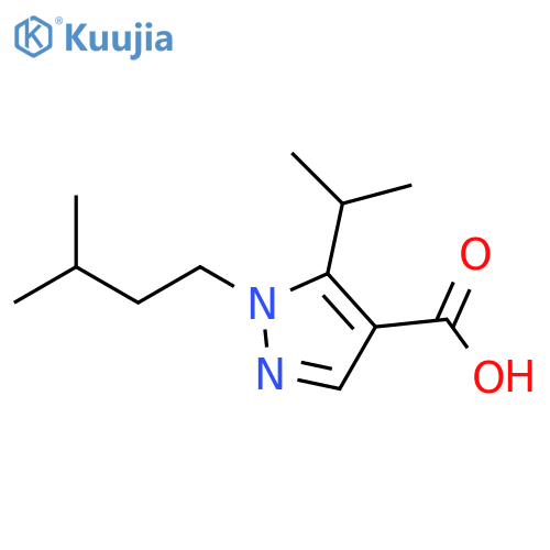 1-(3-methylbutyl)-5-(propan-2-yl)-1H-pyrazole-4-carboxylic acid structure