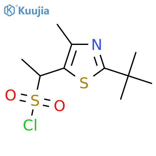 1-(2-Tert-butyl-4-methyl-1,3-thiazol-5-yl)ethane-1-sulfonyl chloride structure