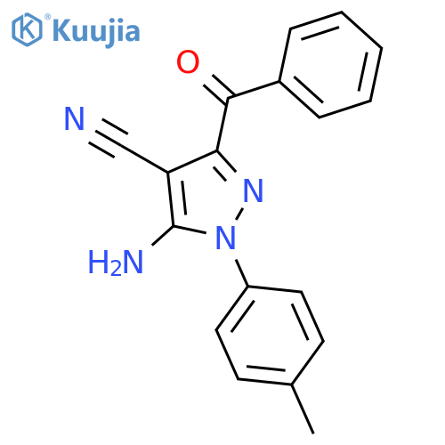 1H-PYRAZOLE-4-CARBONITRILE, 5-AMINO-3-BENZOYL-1-(4-METHYLPHENYL)- structure
