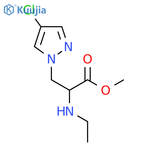 methyl 3-(4-chloro-1H-pyrazol-1-yl)-2-(ethylamino)propanoate structure