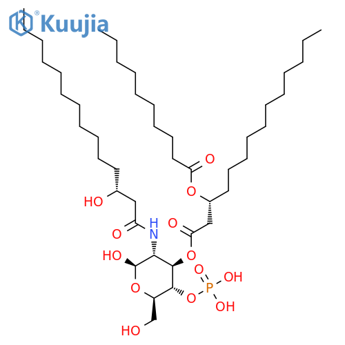 D-Glucose,2-deoxy-2-[[(3R)-3-hydroxy-1-oxotetradecyl]amino]-, 4-(dihydrogen phosphate)3-[(3R)-3-[(1-oxodecyl)oxy]tetradecanoate] (9CI) structure