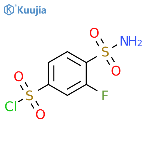 3-fluoro-4-sulfamoylbenzene-1-sulfonyl chloride structure