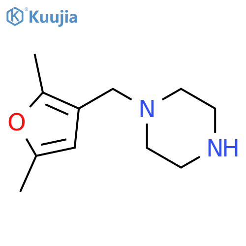 1-(2,5-dimethylfuran-3-yl)methylpiperazine structure