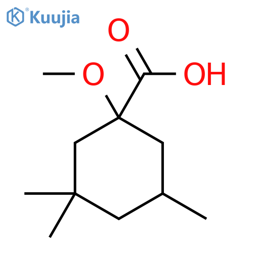 1-Methoxy-3,3,5-trimethylcyclohexane-1-carboxylic acid structure