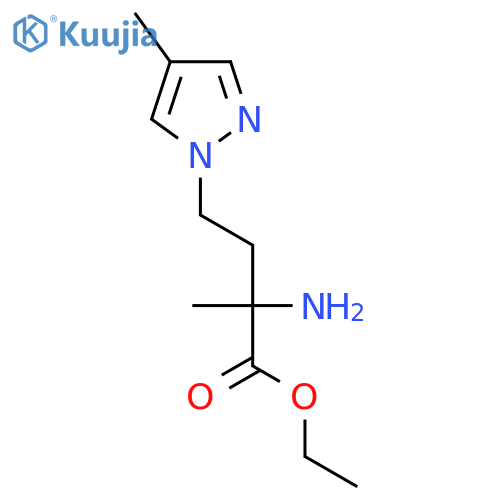 ethyl 2-amino-2-methyl-4-(4-methyl-1H-pyrazol-1-yl)butanoate structure