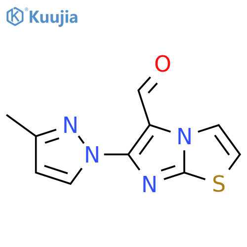 6-(3-methyl-1H-pyrazol-1-yl)imidazo2,1-b1,3thiazole-5-carbaldehyde structure