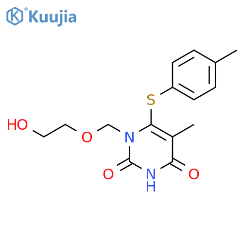 2,4(1H,3H)-Pyrimidinedione,1-[(2-hydroxyethoxy)methyl]-5-methyl-6-[(4-methylphenyl)thio]- structure