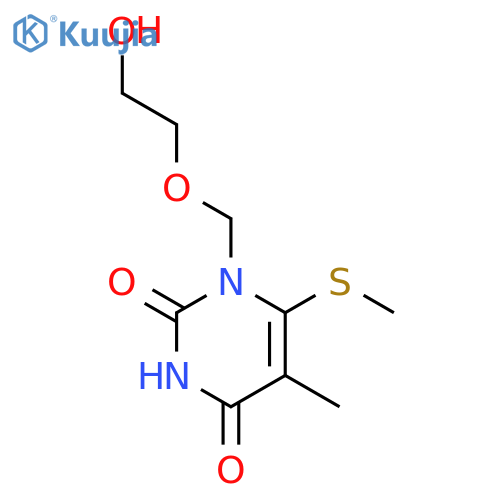 2,4(1H,3H)-Pyrimidinedione,1-[(2-hydroxyethoxy)methyl]-5-methyl-6-(methylthio)- structure