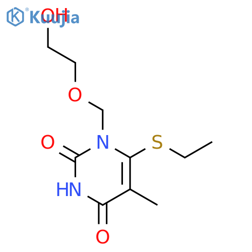 2,4(1H,3H)-Pyrimidinedione,6-(ethylthio)-1-[(2-hydroxyethoxy)methyl]-5-methyl- structure