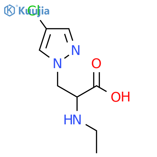 3-(4-chloro-1H-pyrazol-1-yl)-2-(ethylamino)propanoic acid structure