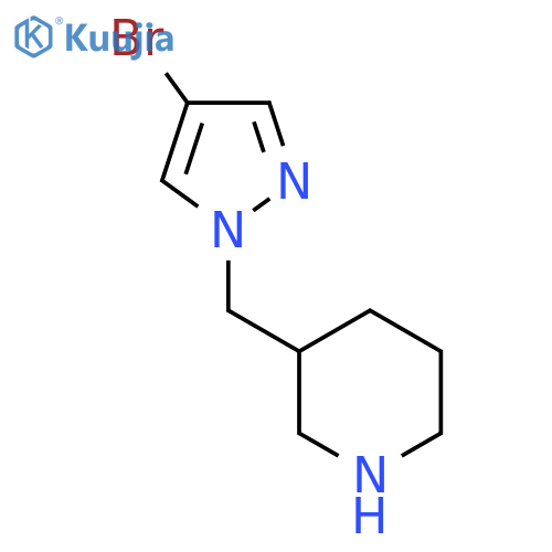 3-((4-Bromo-1H-pyrazol-1-yl)methyl)piperidine structure