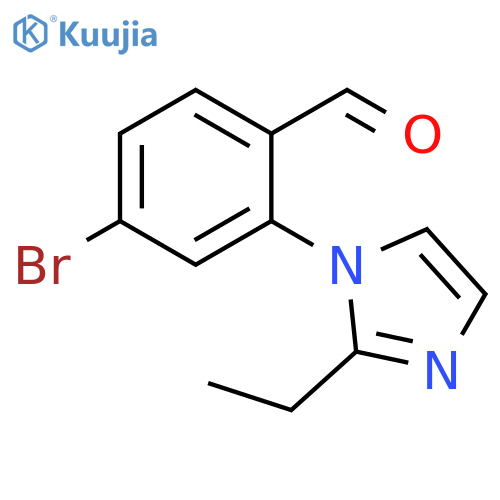 4-bromo-2-(2-ethyl-1H-imidazol-1-yl)benzaldehyde structure