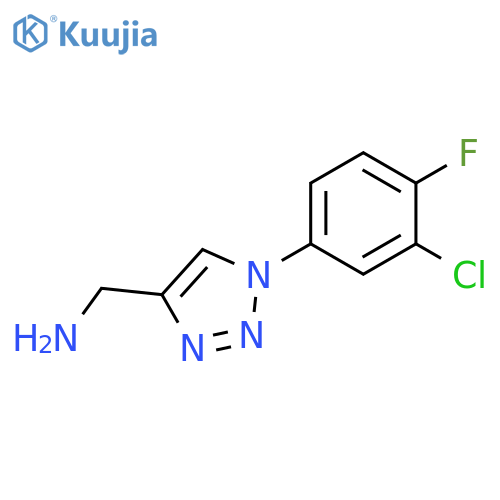 [1-(3-chloro-4-fluorophenyl)-1H-1,2,3-triazol-4-yl]methanamine structure