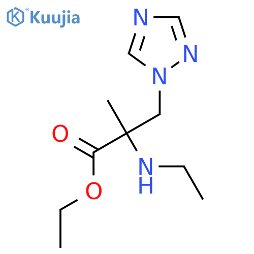 ethyl 2-(ethylamino)-2-methyl-3-(1H-1,2,4-triazol-1-yl)propanoate structure