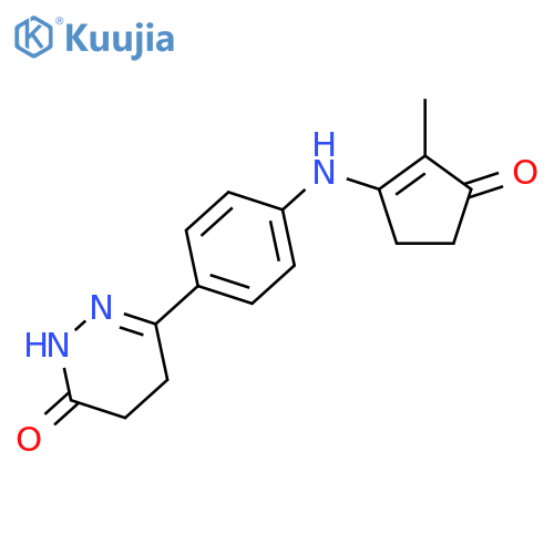 3(2H)-Pyridazinone,4,5-dihydro-6-[4-[(2-methyl-3-oxo-1-cyclopenten-1-yl)amino]phenyl]- structure