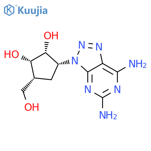 1,2-Cyclopentanediol,3-(5,7-diamino-3H-1,2,3-triazolo[4,5-d]pyrimidin-3-yl)-5-(hydroxymethyl)-,(1R,2S,3S,5S)-rel- structure