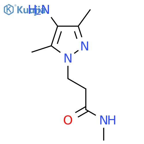 3-(4-amino-3,5-dimethyl-1H-pyrazol-1-yl)-N-methylpropanamide structure