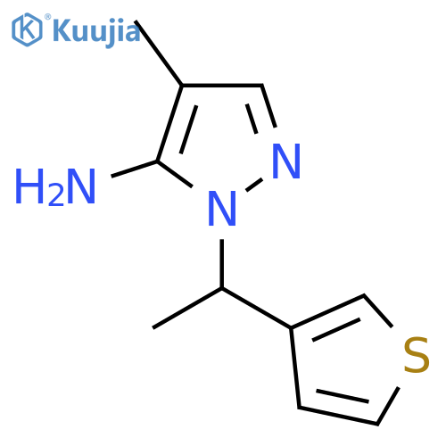 4-Methyl-1-1-(3-thienyl)ethyl-1H-pyrazol-5-amine structure
