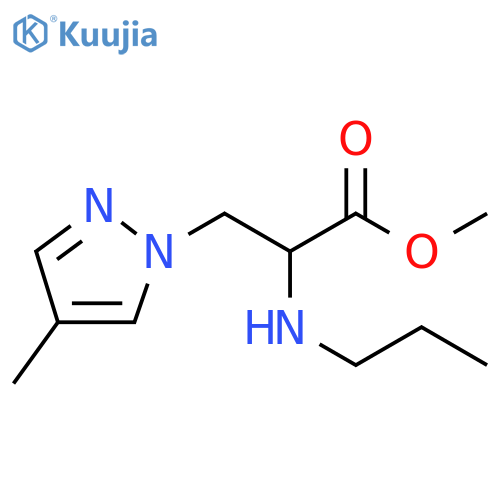 methyl 3-(4-methyl-1H-pyrazol-1-yl)-2-(propylamino)propanoate structure