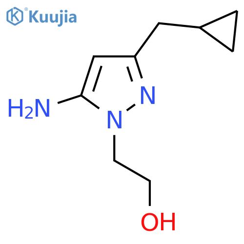 2-5-amino-3-(cyclopropylmethyl)-1H-pyrazol-1-ylethan-1-ol structure