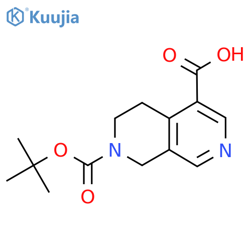 7-(2-methylpropan-2-yl)oxycarbonyl-6,8-dihydro-5H-2,7-naphthyridine-4-carboxylic acid structure