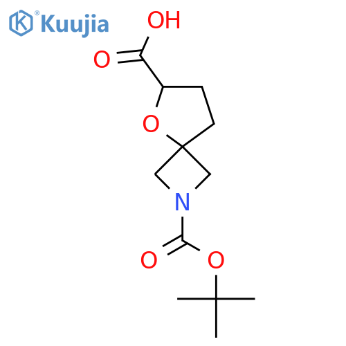 2-tert-butoxycarbonyl-5-oxa-2-azaspiro[3.4]octane-6-carboxylic acid structure