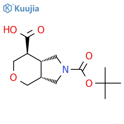 Pyrano[3,4-c]pyrrole-2,7(3H)-dicarboxylic acid, hexahydro-, 2-(1,1-dimethylethyl) ester, (3aR,7S,7aR)-rel- structure